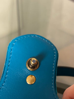 Gucci GG Marmont Velvet Turquoise Gold Medium Chain Strap Shoulder Bag Adjustable Cross Body