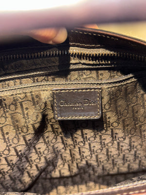 Christian Dior by John Galliano Spring Summer 2005 Runway Corset Ballet Pony Calfskin Cowhide Shoulder Bag Brown White Leather Lace Dior Charm Rare Archive