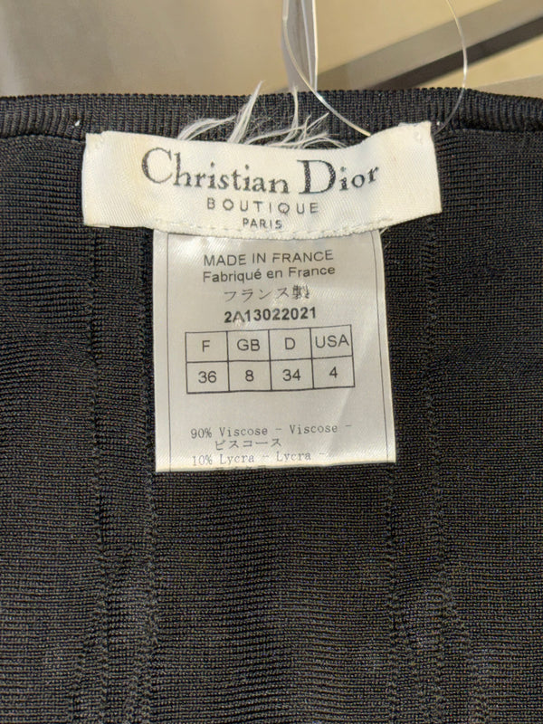 Christian Dior by John Galliano Fall Winter 2003 Hardcore Romance Black Lace Up Cardigan Top Twinset Y2K Archive