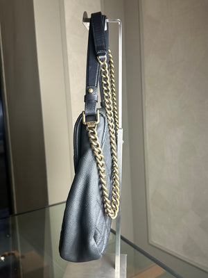 Chanel Country Chic Flap Messenger Bag Quilted Caviar Large 2012/2013 Rare Collectors piece