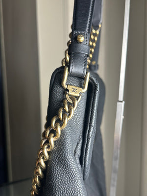 Chanel Country Chic Flap Messenger Bag Quilted Caviar Large 2012/2013 Rare Collectors piece