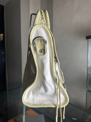 Balenciaga City Bag 2006 First Bag Swarovski Edition Ponyhair Cream Beige Shoulder Bag Limited Edition Bianco Motorcycle
