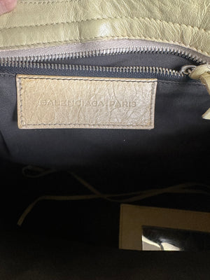 Balenciaga City Bag 2006 First Bag Swarovski Edition Ponyhair Cream Beige Shoulder Bag Limited Edition Bianco Motorcycle