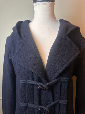 Chanel Navy Duffle Short Coat CC Button Closure Coat Wool FR 40 2013 Métiers d'Art collection Collared Jacket