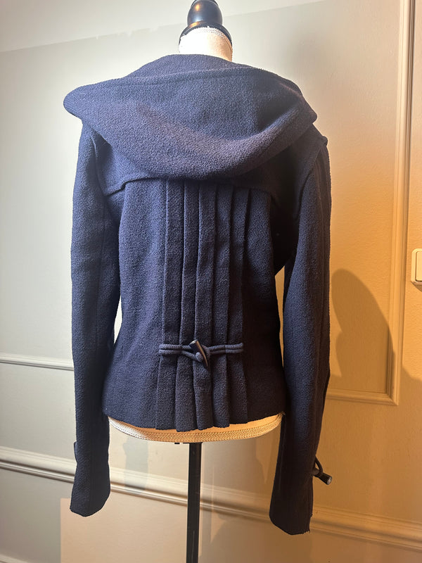 Chanel Navy Duffle Short Coat CC Button Closure Coat Wool FR 40 2013 Métiers d'Art collection Collared Jacket