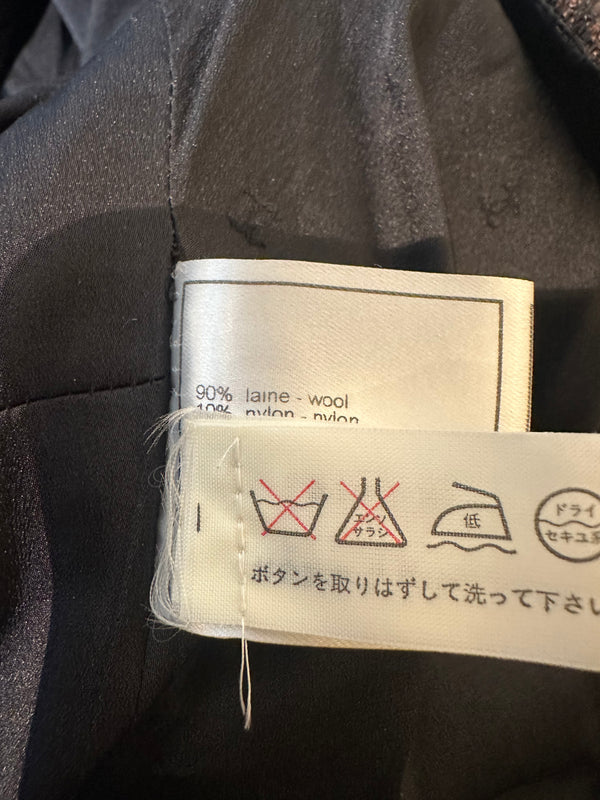 Chanel 1997 Coco Mark Knit Dress Wool Brown CC details FR 34 XS/XXS Long Sleeve Fit Flare Classic