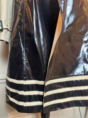 Jean Paul Gaultier x Sept Premières 2015 collaboration PVC Edgy Trench Coat in Beige and Black EU 38 Japan Exclusive