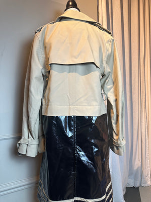Jean Paul Gaultier x Sept Premières 2015 collaboration PVC Edgy Trench Coat in Beige and Black EU 38 Japan Exclusive