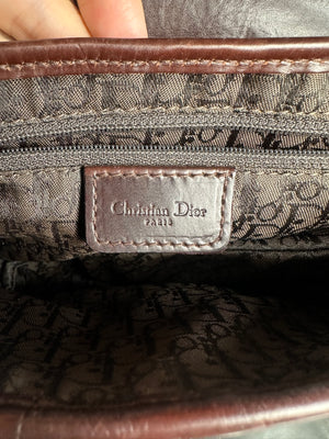 Rare Vintage Christian Dior "Hardcore" piercing limited edition Saddlebag S/S 2004 John Galliano Dark Brown Burgundy