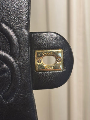 Chanel Vintage Black Quilted Lambskin Square Mini Single Flap Shoulder Bag Gold Hardware Archive