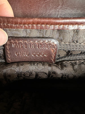 Rare Vintage Christian Dior "Hardcore" piercing limited edition Saddlebag S/S 2004 John Galliano Dark Brown Burgundy