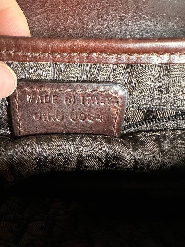 Rare Vintage Christian Dior "Hardcore" piercing limited edition Saddlebag S/S 2004 John Galliano Dark Brown Burgundy