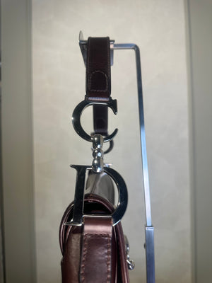 Rare Vintage Christian Dior "Hardcore" piercing limited edition Saddlebag S/S 2004 John Galliano Dark Brown Burgundy