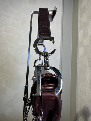 Rare Vintage Christian Dior "Hardcore" piercing limited edition Saddlebag S/S 2004 John Galliano Dark Brown Burgundy