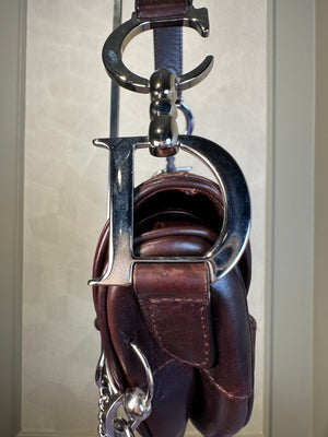 Rare Vintage Christian Dior "Hardcore" piercing limited edition Saddlebag S/S 2004 John Galliano Dark Brown Burgundy