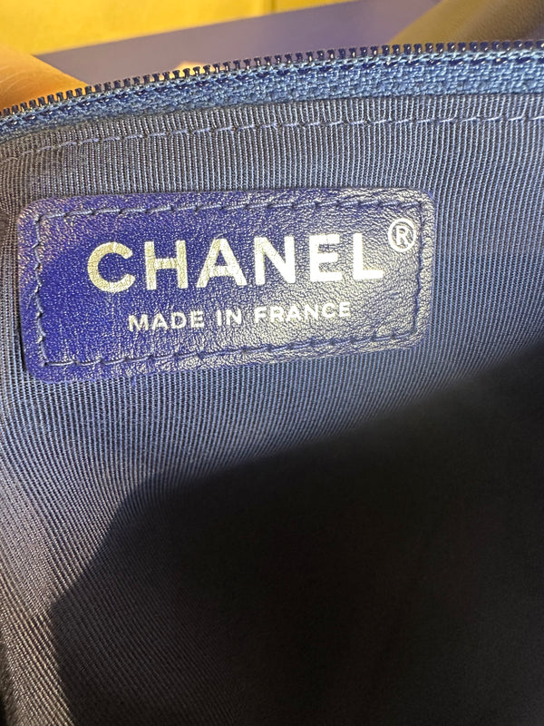 Chanel Iconic S/S 2013 Karl Lagerfeld Hula Hoop Electric Blue CC flap Black Hardware Quilted Calfskin Mini