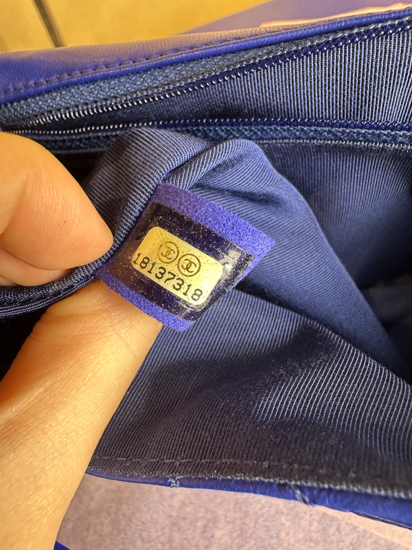 Chanel Iconic S/S 2013 Karl Lagerfeld Hula Hoop Electric Blue CC flap Black Hardware Quilted Calfskin Mini