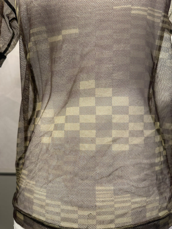 Comme des Garçons Digital Camo Mesh Tee green brown neutrals short sleeve graphic