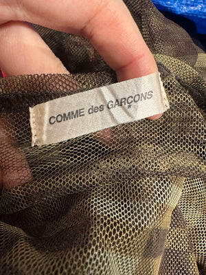 Comme des Garçons Digital Camo Mesh Tee green brown neutrals short sleeve graphic