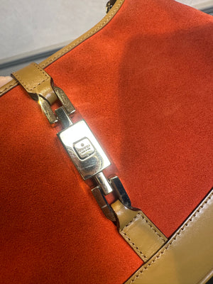 Gucci Jackie Shoulder Bag chain detail colourblock vintage suede leather clasp detail chic 90s