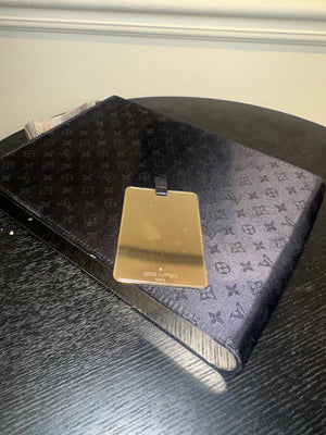 Louis Vuitton Ange MM Shoulder Bag black suede vintage unique twist lock LV monogram metal body