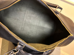 Louis Vuitton Keepall Epi Leather Black Holdall weekender 43hr bag vintage unique LV monogram detail monochrome