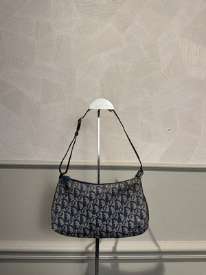 Vintage Trotter Pochette Shoulder Bag Diorissimo Canvas Small hobo bag blue monogram vintage pull tag 2000s pochette