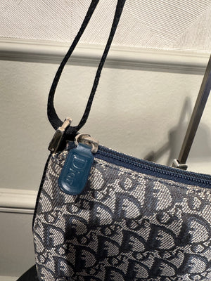 Vintage Trotter Pochette Shoulder Bag Diorissimo Canvas Small hobo bag blue monogram vintage pull tag 2000s pochette
