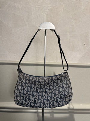 Vintage Trotter Pochette Shoulder Bag Diorissimo Canvas Small hobo bag blue monogram vintage pull tag 2000s pochette