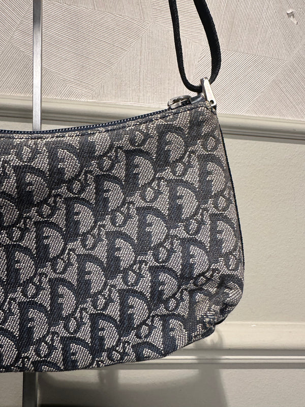 Vintage Trotter Pochette Shoulder Bag Diorissimo Canvas Small hobo bag blue monogram vintage pull tag 2000s pochette