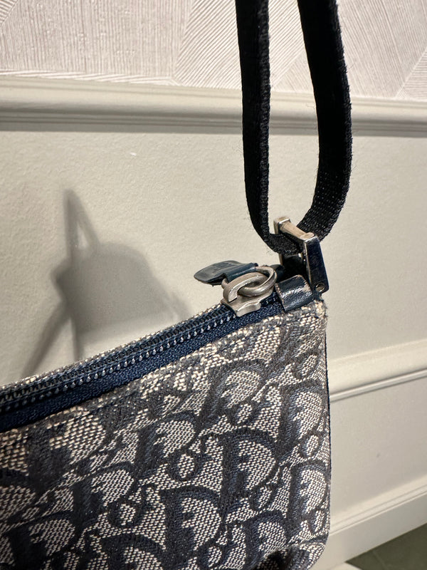 Vintage Trotter Pochette Shoulder Bag Diorissimo Canvas Small hobo bag blue monogram vintage pull tag 2000s pochette