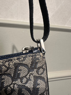 Vintage Trotter Pochette Shoulder Bag Diorissimo Canvas Small hobo bag blue monogram vintage pull tag 2000s pochette