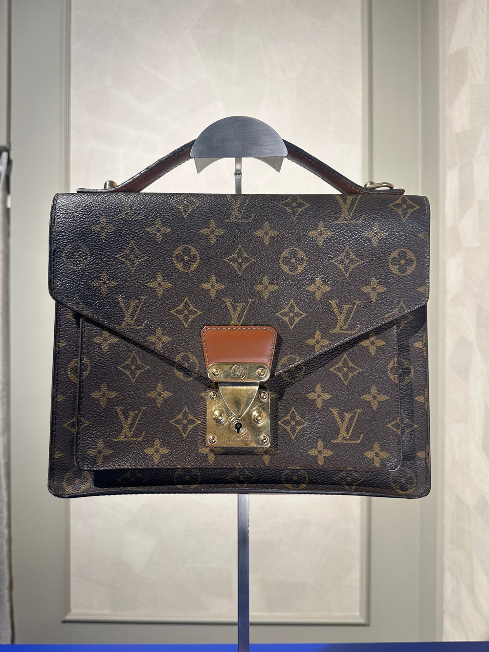 Louis Vuitton Vintage Monceau 28 Monogram 1994 Top Handle Bag leather push lock