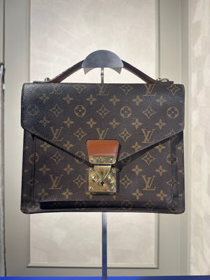 Louis Vuitton Vintage Monceau 28 Monogram 1994 Top Handle Bag leather push lock