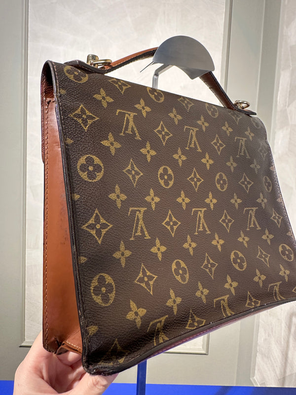 Louis Vuitton Vintage Monceau 28 Monogram 1994 Top Handle Bag leather push lock