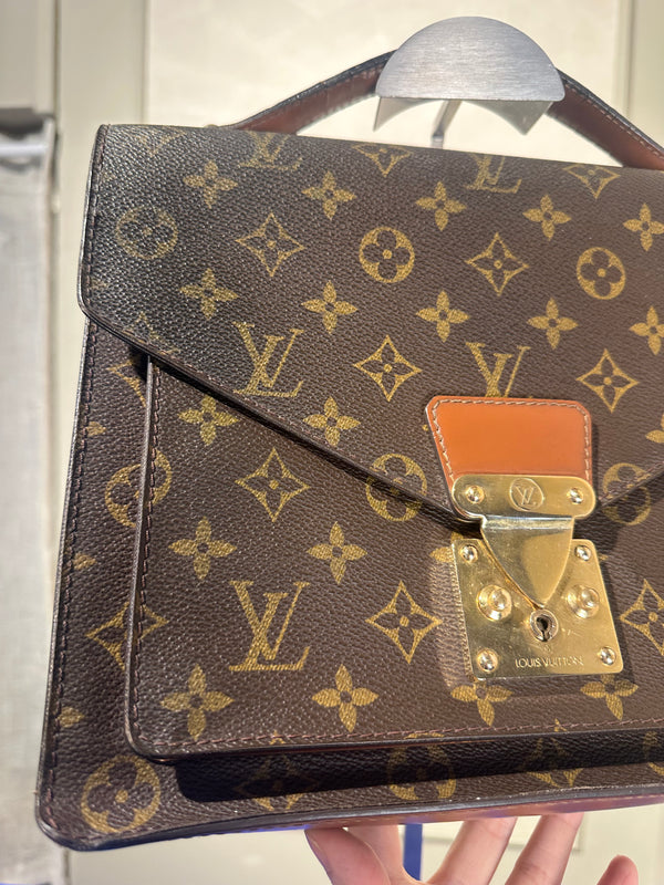 Louis Vuitton Vintage Monceau 28 Monogram 1994 Top Handle Bag leather push lock