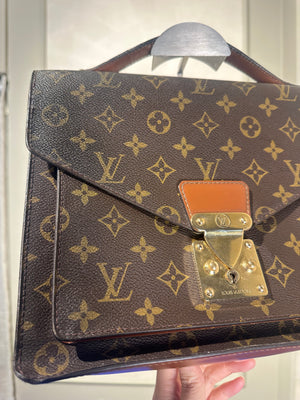 Louis Vuitton Vintage Monceau 28 Monogram 1994 Top Handle Bag leather push lock