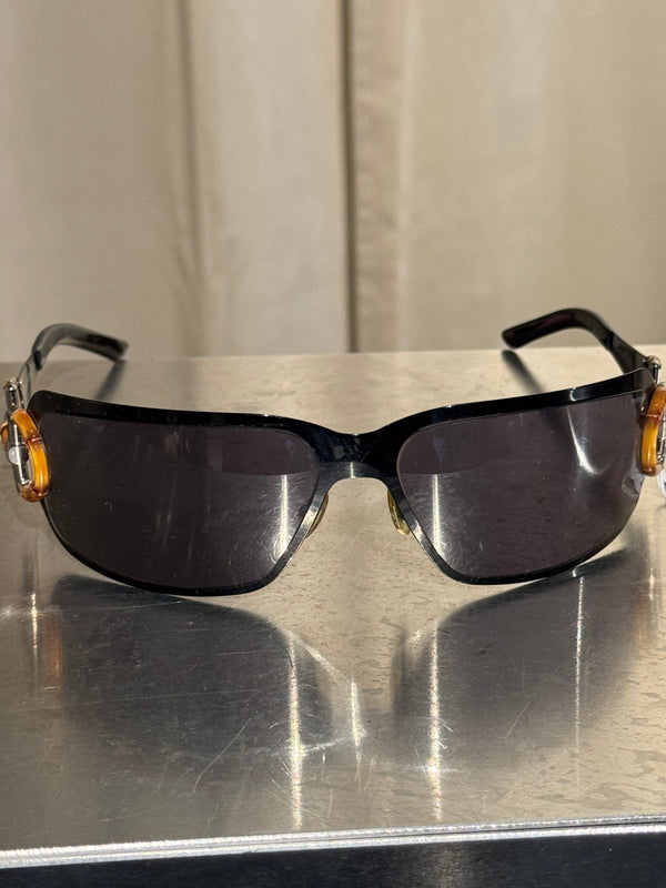 Gucci Vintage Bamboo Detail Sunglasses Dark Gradient Lenses Gold-Tone Hardware