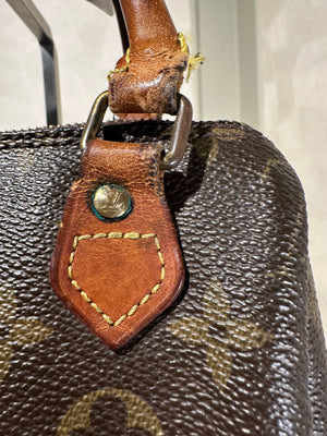 Louis Vuitton Nano Mini Speedy Bag Vintage Monogram Classic Style Chic bowler bag brown leather handles rare