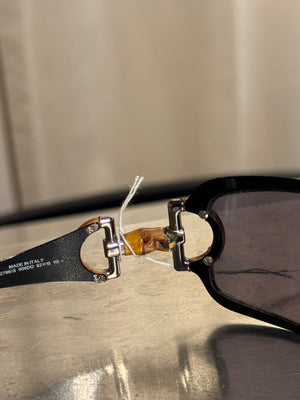 Gucci Vintage Bamboo Detail Sunglasses Dark Gradient Lenses Gold-Tone Hardware
