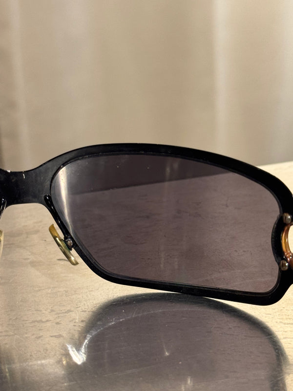 Gucci Vintage Bamboo Detail Sunglasses Dark Gradient Lenses Gold-Tone Hardware