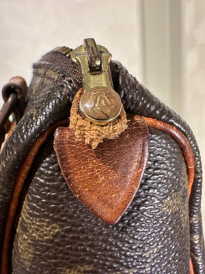 Louis Vuitton Nano Mini Speedy Bag Vintage Monogram Classic Style Chic bowler bag brown leather handles rare