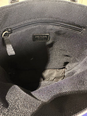 Prada Metallic Pastel Blue Napa Leather Shoulder Bag S/S 2000 runway bumper edges mesh leather silver