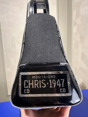 Christian Dior Denim Montaigne Cadillac Shoulder Bag 2001 John Galliano Rare Car Detailing Vintage Number plate