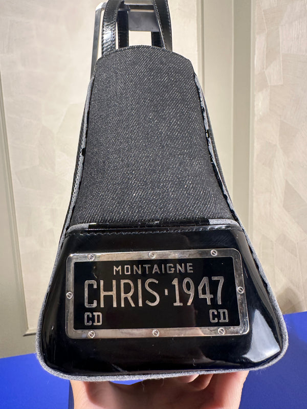 Christian Dior Denim Montaigne Cadillac Shoulder Bag 2001 John Galliano Rare Car Detailing Vintage Number plate