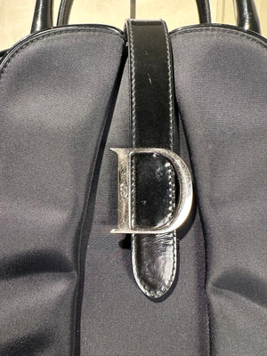 Christian Dior 2001 Vintage Double Saddle Bowling Bag Black Lock & Key