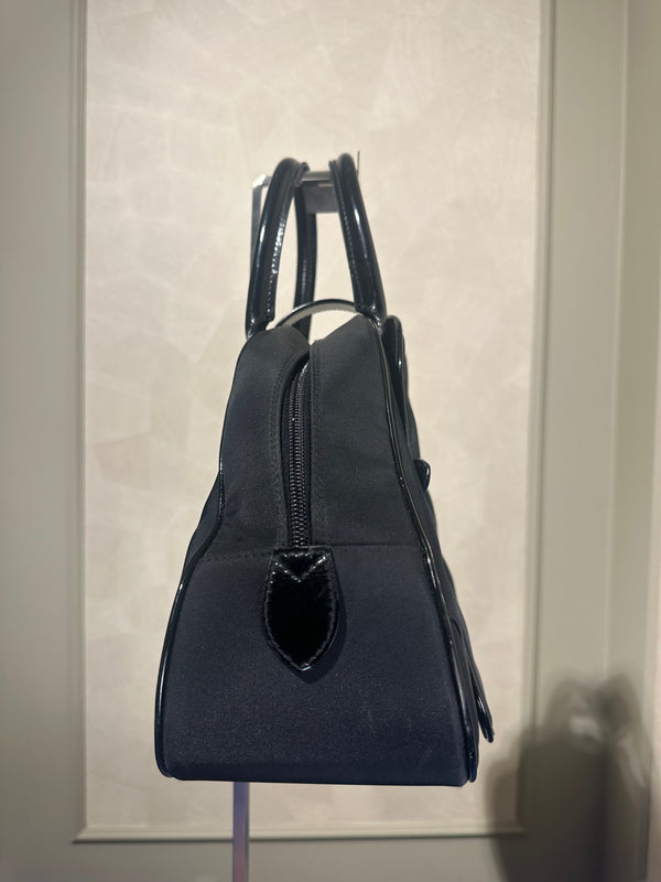 Christian Dior 2001 Vintage Double Saddle Bowling Bag Black Lock & Key