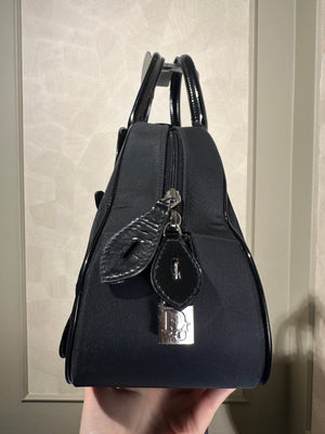 Christian Dior 2001 Vintage Double Saddle Bowling Bag Black Lock & Key