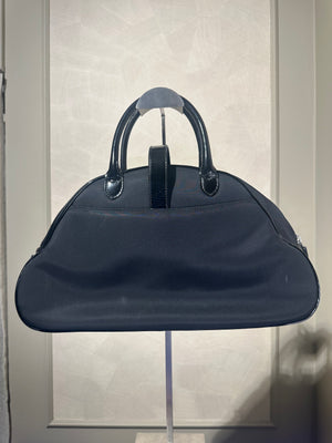 Christian Dior 2001 Vintage Double Saddle Bowling Bag Black Lock & Key