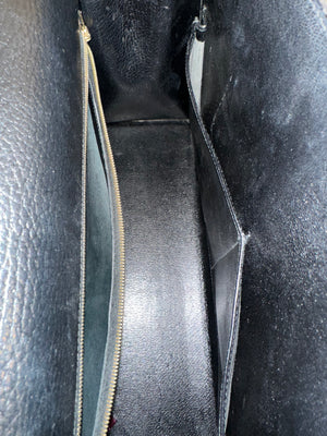 Hermès Kelly 32 Handbag Black Top Handle Vintage Clochette Lock Black leather Gold Hardware Very Good Condition Iconic